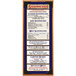 A customizable soft leather-like menu cover with a wooden frame.