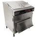 A Benchmark USA tortilla chip warmer with a stainless steel lid.