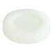 A white circular wrapped soap bar with a white background.