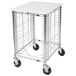 a metal cart with a white top