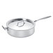 An Eastern Tabletop mirrored stainless steel pot with a flat lid.