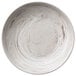 A white Luzerne Marble porcelain bowl with a swirl pattern.