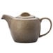 A Oneida Rustic Chestnut porcelain teapot with a lid.