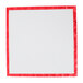 A white square with red border.