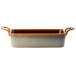 A Oneida Sama Porcelain rectangular baker with handles.