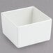 A white square Bon Chef bowl with a sandstone finish.