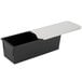 A black and silver rectangular container with a lid.
