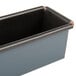 A close-up of a black metal Matfer Bourgeat mini bread loaf pan.