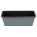 A rectangular metal loaf pan with a black non-stick surface.