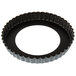 A black Matfer Bourgeat fluted tart pan with a removable bottom.