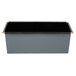 A rectangular metal Matfer Bourgeat bread loaf pan with black handles.