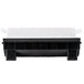 A black rectangular National Checking Company label dispenser with clear lids on 7 rolls.
