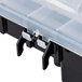 A National Checking Company plastic storage box with two compartments and a clear plastic lid.