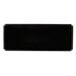 A black rectangular loaf pan with brown edges.
