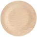 A close up of a Bamboo by EcoChoice round bamboo plate.