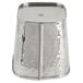 An American Metalcraft stainless steel square fry cup with a hammered texture on the outside.