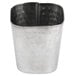An American Metalcraft stainless steel fry cup with a hammered finish and a curved edge.