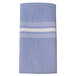 Snap Drape NAPCHMSTRBLU Chambray 18 inch x 22 inch Blue Striped Cloth Napkin - 12/Pack