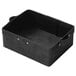 An American Metalcraft black rectangular poplar wood basket with handles.