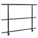 A black metal railing with two bars.