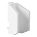 A white plastic clip with a white background.