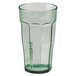 A Spanish Green SAN plastic tumbler with a straw.