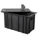 An Ashland black plastic Grease Trap container with a lid and threaded connections.