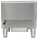 A Globe stainless steel gas charbroiler with silver radiants inside.