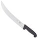 A Victorinox cimeter knife with a black handle.