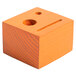 A Menu Solutions mandarin wood block check presenter with holes in the top.
