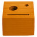 A Menu Solutions country oak wood block check presenter.