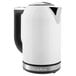 A white KitchenAid stainless steel electric kettle.