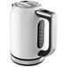 A white KitchenAid stainless steel electric kettle.
