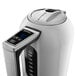 A white and silver KitchenAid electric kettle with a digital display.