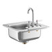 A stainless steel Advance Tabco drop-in sink in a counter.
