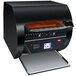 A black Hatco conveyor toaster with a digital display.