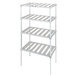 An aluminum Channel BA2442 T-Bar shelf with four shelves.