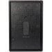 A black rectangular Cambro Cam GoBox lid with a rectangular pattern.
