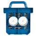 A blue and white plastic tool box holding a Prince Castle Saber King 8-section wedger blade assembly.