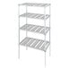 A white Channel aluminum E-channel shelf with three shelves.