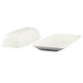 A white rectangular porcelain butter dish with a cover.