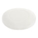 A white oval object with a circle in the middle.