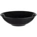 A black Vollrath melamine serving bowl.