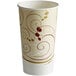 A Solo paper cold cup with a swirl design.