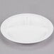 A white polycarbonate plate with three sections.