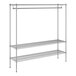 A Regency chrome wire clothing rack with two shelves.