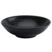 A black Luzerne Urban porcelain bowl with a pattern on it.