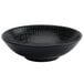 A Luzerne Urban by Oneida black porcelain bowl with a pattern on it.