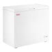 A white Galaxy CF7 commercial chest freezer with a 7 cubic foot capacity.