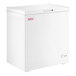 A white Galaxy CF5 commercial chest freezer with a 5.2 cubic foot capacity.